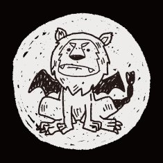 lion monster doodle N8