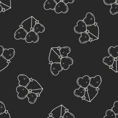 love balloon doodle seamless pattern background N3