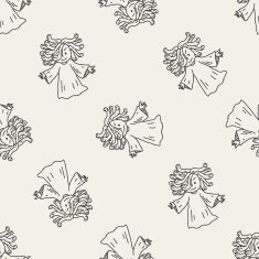 Medusa doodle seamless pattern background