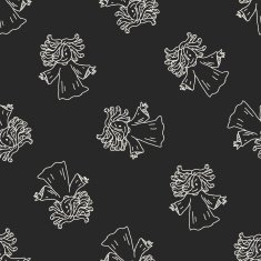 Medusa doodle seamless pattern background N3