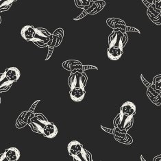 Medusa doodle seamless pattern background N4