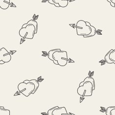 love doodle seamless pattern background N7