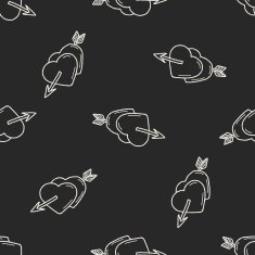 love doodle seamless pattern background N10