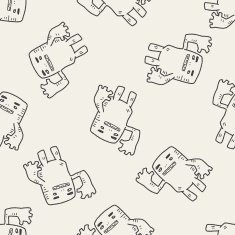 monster doodle seamless pattern background N3