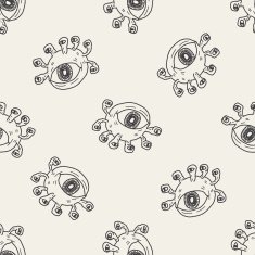 monster doodle seamless pattern background N4