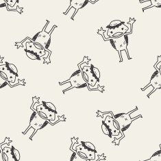 monster doodle seamless pattern background N7