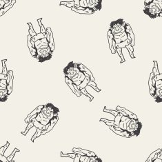 monster doodle seamless pattern background N8