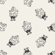 monster doodle seamless pattern background N10