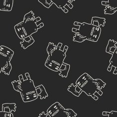 monster doodle seamless pattern background N17