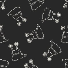 monster doodle seamless pattern background N19