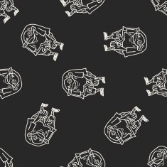 monster doodle seamless pattern background N21