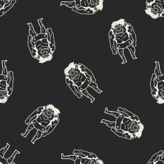 monster doodle seamless pattern background N24