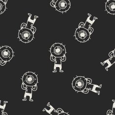 monster doodle seamless pattern background N25