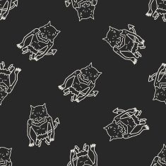 monster doodle seamless pattern background N26