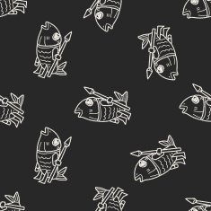 monster doodle seamless pattern background N28
