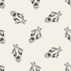 ninja doodle seamless pattern background N3