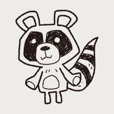 raccoon doodle N6