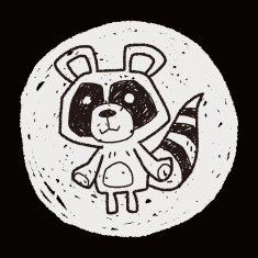raccoon doodle N10