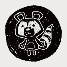 raccoon doodle N12