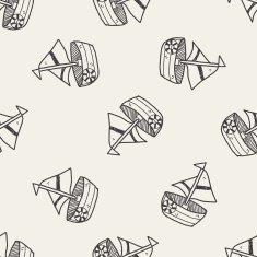 sail doodle seamless pattern background