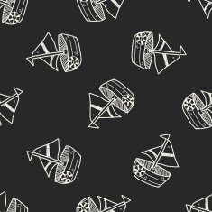 sail doodle seamless pattern background N2