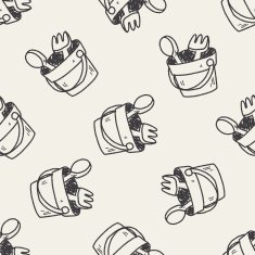sand toy doodle seamless pattern background