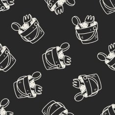 sand toy doodle seamless pattern background N2