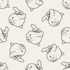 seal doodle seamless pattern background