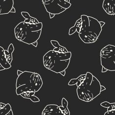 seal doodle seamless pattern background N2