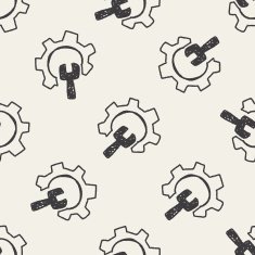 setup tool doodle seamless pattern background