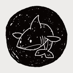 shark doodle N14