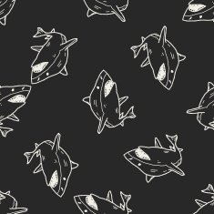 shark doodle seamless pattern background N4
