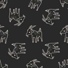 sheep doodle seamless pattern background N4