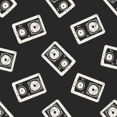speaker doodle seamless pattern background N8