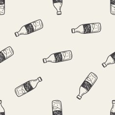 sport water drink doodle seamless pattern background N2