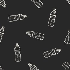 sport water drink doodle seamless pattern background N3