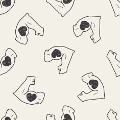 Strong muscle doodle seamless pattern background N3