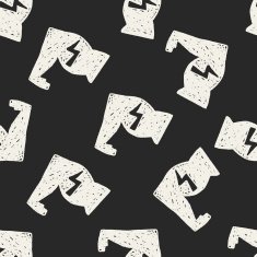 Strong muscle doodle seamless pattern background N4