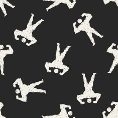 Strong muscle doodle seamless pattern background N5