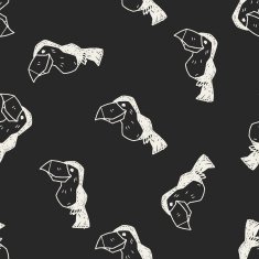 toucan doodle seamless pattern background N2