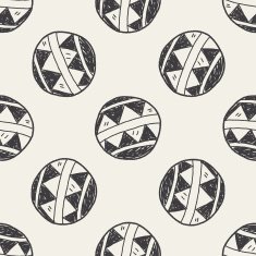 toy ball doodle seamless pattern background