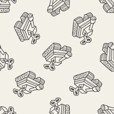 toy tank doodle seamless pattern background