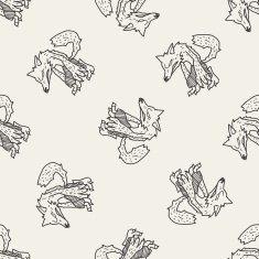 Werewolf doodle seamless pattern background