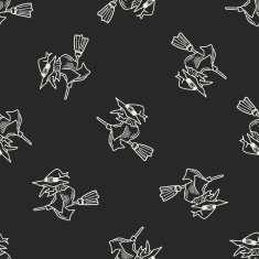 witch doodle seamless pattern background