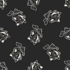 wolf doodle seamless pattern background N2