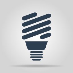 Vector energy saving fluorescent light bulb icon N2