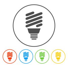 Vector energy saving fluorescent light bulb icon N3
