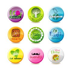 Glass eco badges N3
