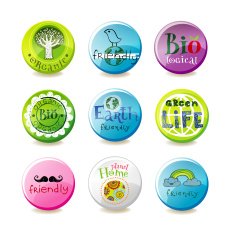 Glass eco badges N6