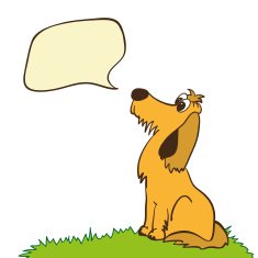 Cute dog with speech bubble